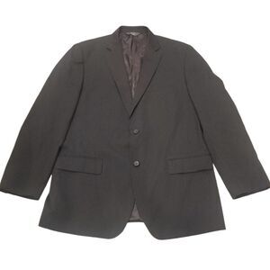 Mens 2 Piece Suit – Pronto Uomo 46L Jacket 38x29 Pants Black Wool Flat Front